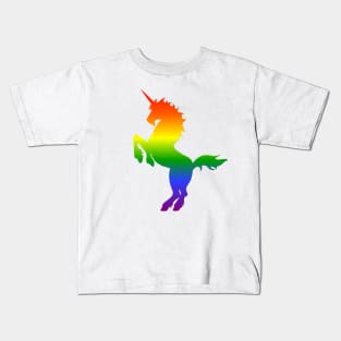 Rainbow Unicorn Silhouette Kids T-Shirt